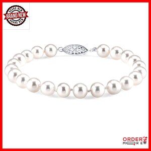 7.5 Inch Freshwater Pearl Bracelet with 14k Gold Plated Clasp